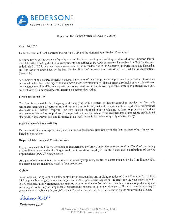 2025 Peer Review Report
