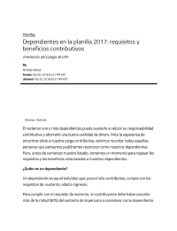 Dependientes en la planilla 2017