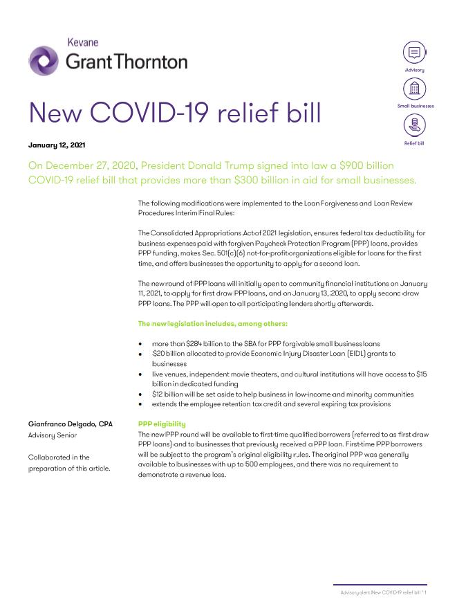 New COVID-19 relief bill